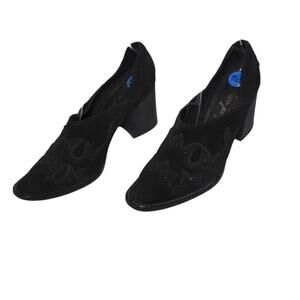Free People Black Suede Alamo Slip On Western Booties - Size 37 (6.5)